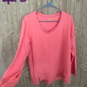 Pink V-Neck Women's Top